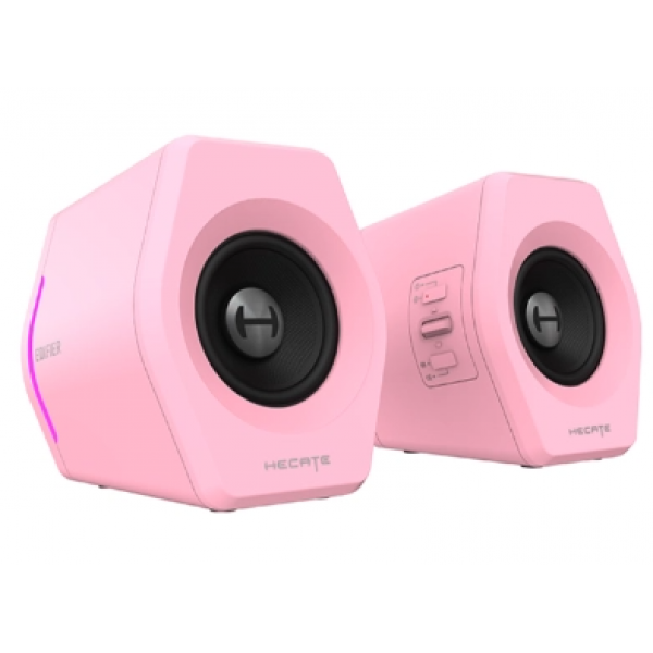 Edifier G2000 電腦多媒體家用桌上型音響 (粉紅色): 多種音效模式、動態RGB燈效、多樣連接